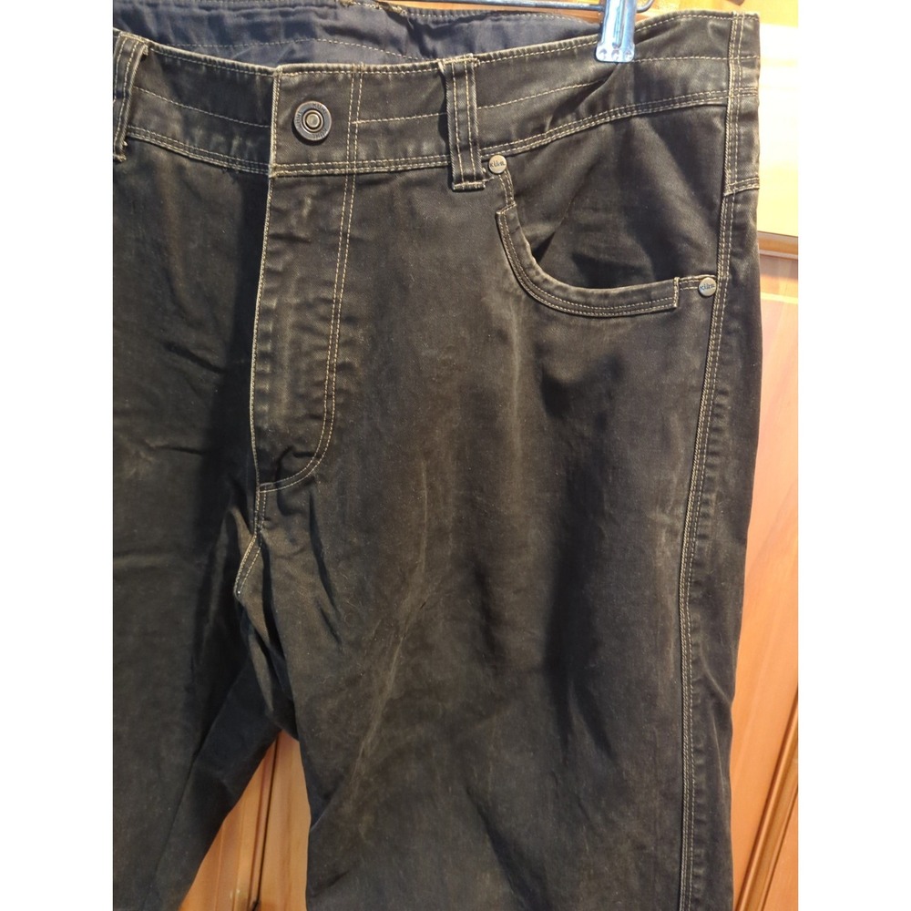 Kuhl Pants Mens 34 x 32 Black Washed Distressed Outdoor Rugged‎ Jeans - Picture 3 of 15